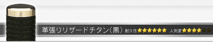 実印 革張りリザードチタン（黒）